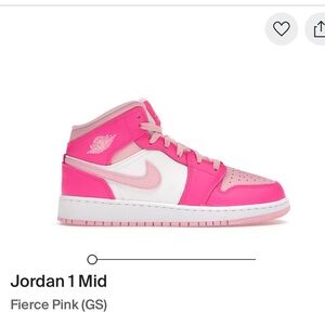 Nike Air Jordan 1 Mid Fierce Pink Sneakers Streetwear Casual Basketball Barbie